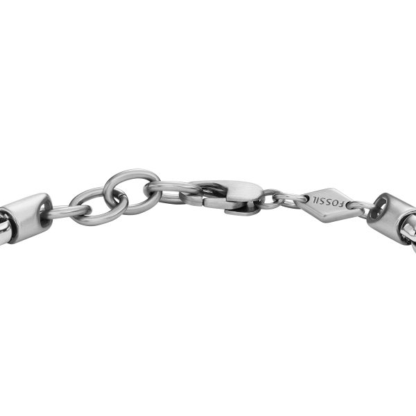 Fossil Machine Knurled Texture Two-Tone Stainless Steel Chain Bracelet - Preorder