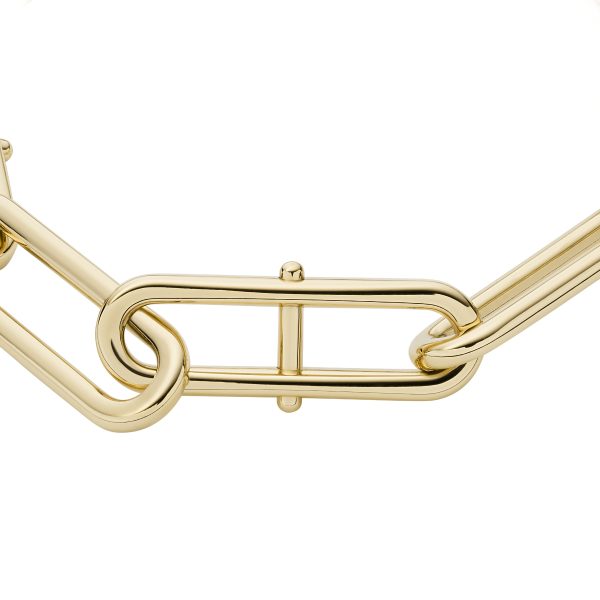 Fossil Heritage D-Link Gold-Tone Stainless Steel Chain Bracelet - Preorder