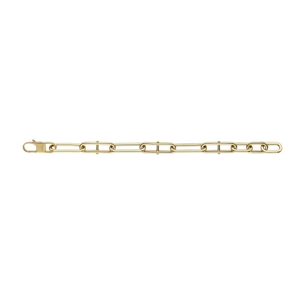 Fossil Heritage D-Link Gold-Tone Stainless Steel Chain Bracelet - Preorder