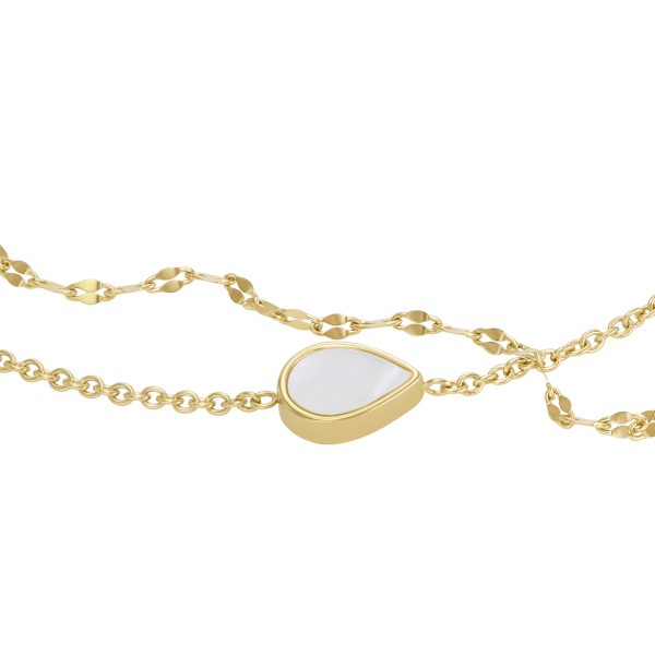 Fossil Merrit Teardrop White Mother-of-Pearl Chain Bracelet - Preorder