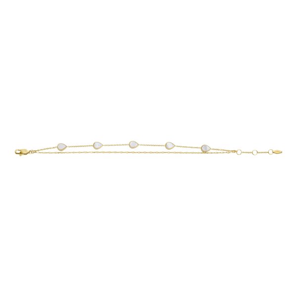 Fossil Merrit Teardrop White Mother-of-Pearl Chain Bracelet - Preorder