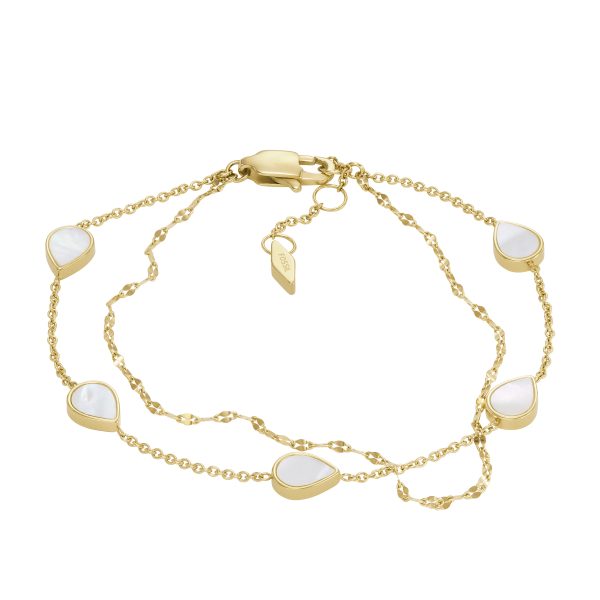 Fossil Merrit Teardrop White Mother-of-Pearl Chain Bracelet - Preorder