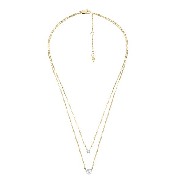 Fossil Sutton Tokens Of Affection Two-Tone Stainless Steel Chain Necklace - Preorder