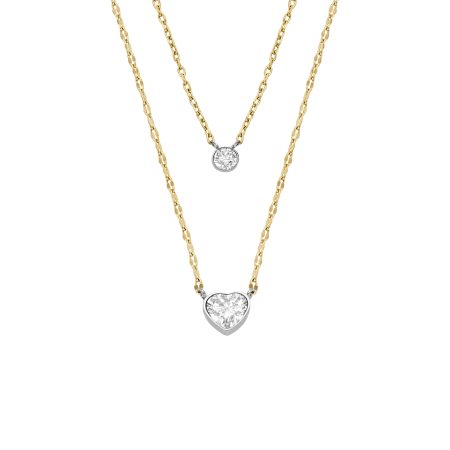 Fossil Sutton Tokens Of Affection Two-Tone Stainless Steel Chain Necklace - Preorder