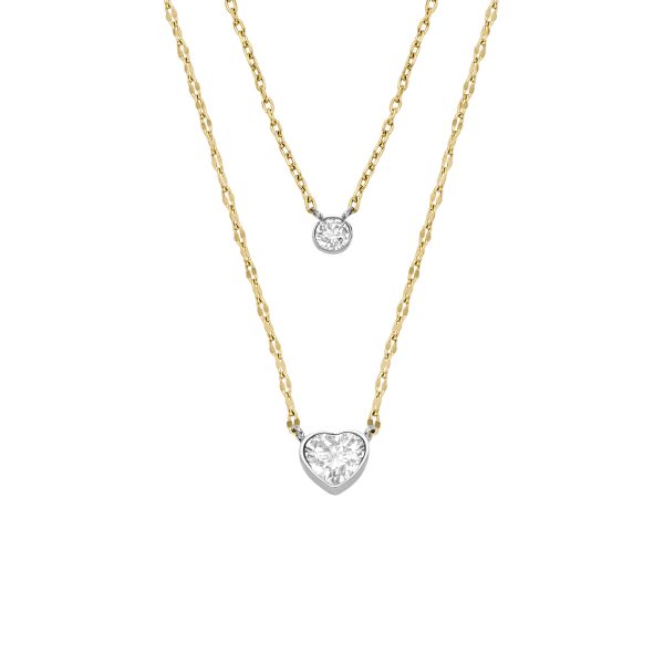 Fossil Sutton Tokens Of Affection Two-Tone Stainless Steel Chain Necklace - Preorder