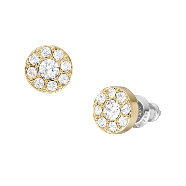 Fossil Ellis All Stacked Up Gold-Tone Stainless Steel Stud Earrings - Preorder