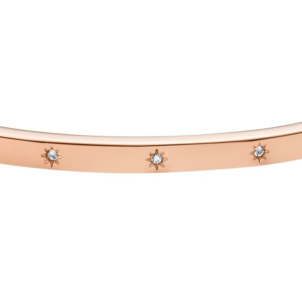 Fossil Sadie Shine Bright Rose Gold-Tone Stainless Steel Bangle Bracelet - Preorder