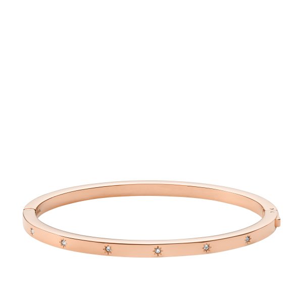 Fossil Sadie Shine Bright Rose Gold-Tone Stainless Steel Bangle Bracelet - Preorder