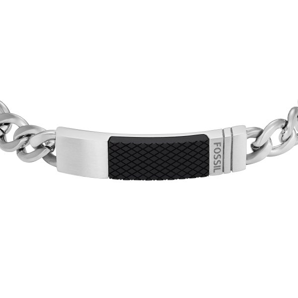 Fossil Machine Knurled Texture Stainless Steel Chain Bracelet - Preorder