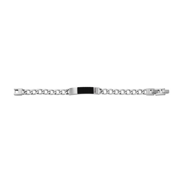 Fossil Machine Knurled Texture Stainless Steel Chain Bracelet - Preorder