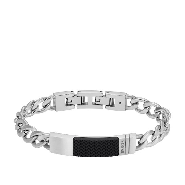 Fossil Machine Knurled Texture Stainless Steel Chain Bracelet - Preorder