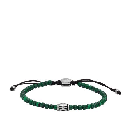 Fossil Everett Reconstituted Malachite Beaded Bracelet - Preorder