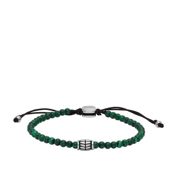 Fossil Everett Reconstituted Malachite Beaded Bracelet - Preorder