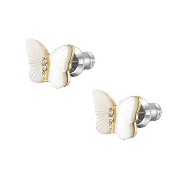 Fossil Sutton Radiant Wings White Mother-of-Pearl Stud Butterfly Earrings - Preorder