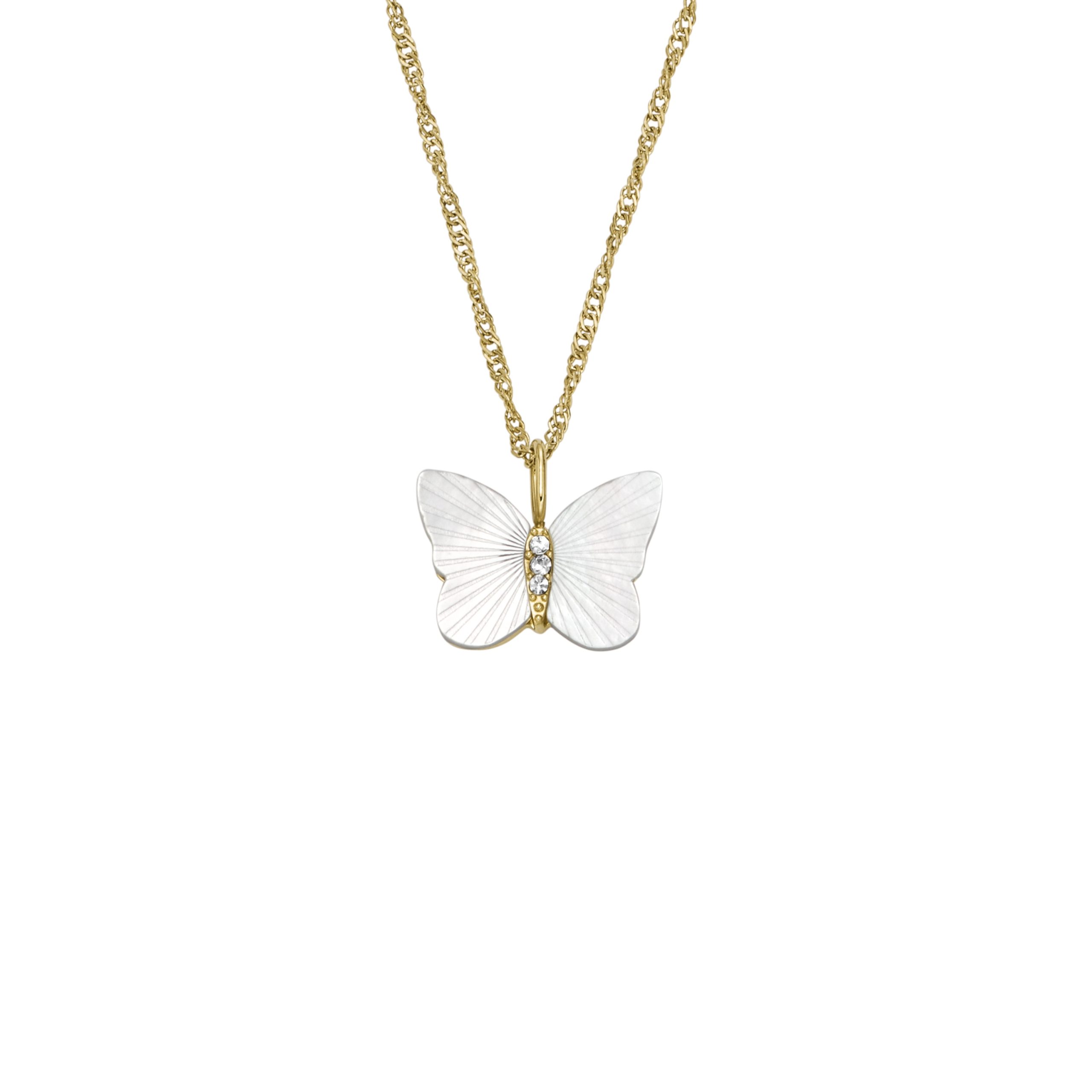 Fossil Sutton Radiant Wings White Mother-of-Pearl Butterfly Chain Necklace - Preorder - Image 5