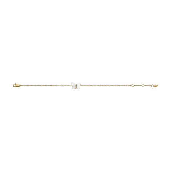 Fossil Sutton Radiant Wings White Mother-of-Pearl Butterfly Chain Bracelet - Preorder
