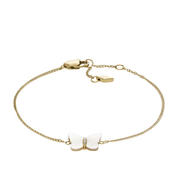 Fossil Sutton Radiant Wings White Mother-of-Pearl Butterfly Chain Bracelet - Preorder