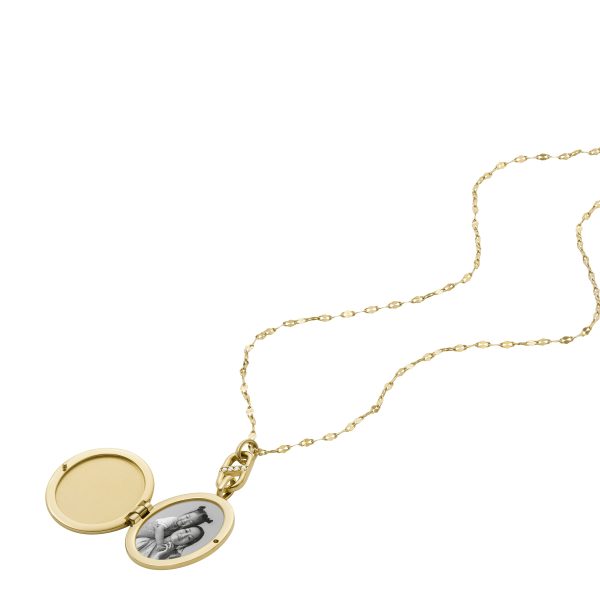 Fossil Heritage Gold-Tone Stainless Steel Chain Necklace - Preorder