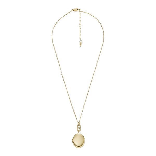 Fossil Heritage Gold-Tone Stainless Steel Chain Necklace - Preorder
