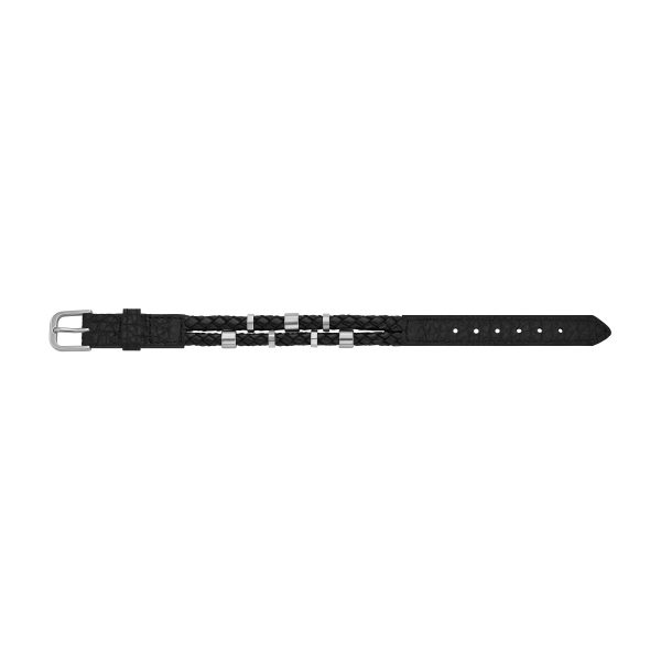 Fossil Leather Essentials Black Leather Strap Bracelet - Preorder