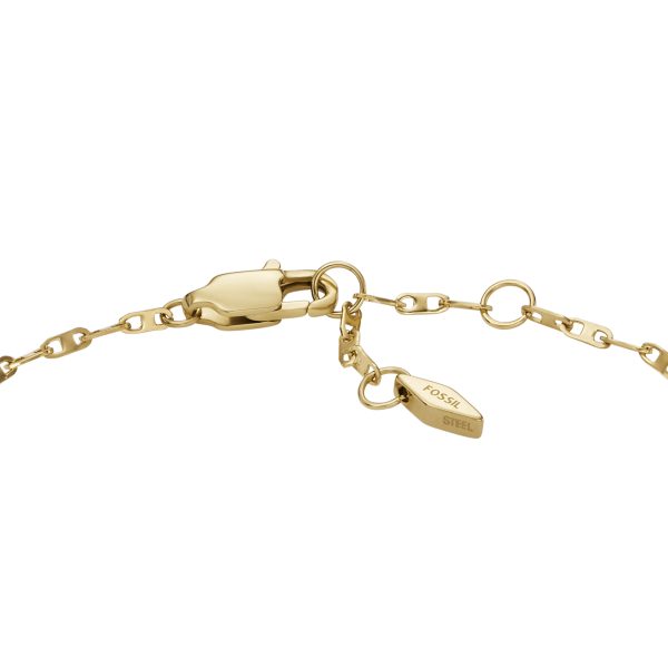 Fossil Heritage D-Link Gold-Tone Stainless Steel Chain Bracelet - Preorder