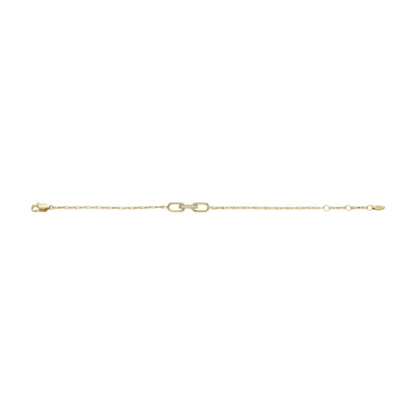 Fossil Heritage D-Link Gold-Tone Stainless Steel Chain Bracelet - Preorder