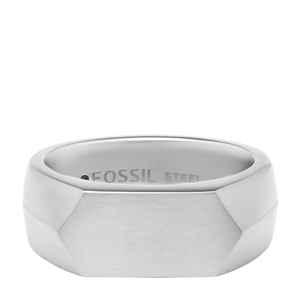 Fossil All Stacked Up Stainless Steel Signet Ring - Preorder