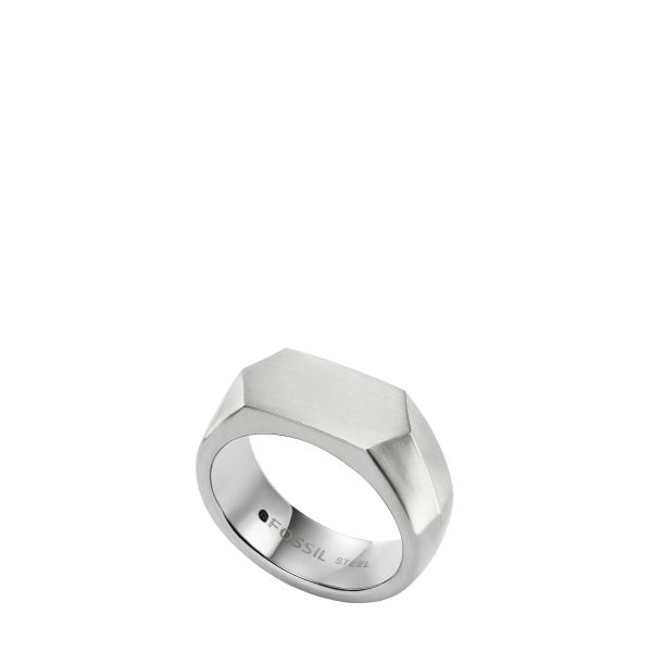 Fossil All Stacked Up Stainless Steel Signet Ring - Preorder