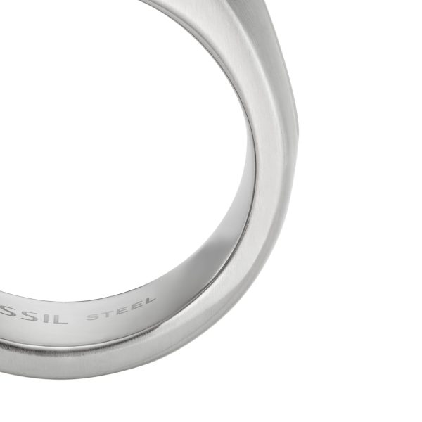 Fossil All Stacked Up Stainless Steel Signet Ring - Preorder