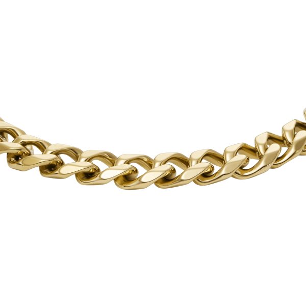 Fossil Ellis Core Chains Gold-Tone Stainless Steel Chain Bracelet - Preorder