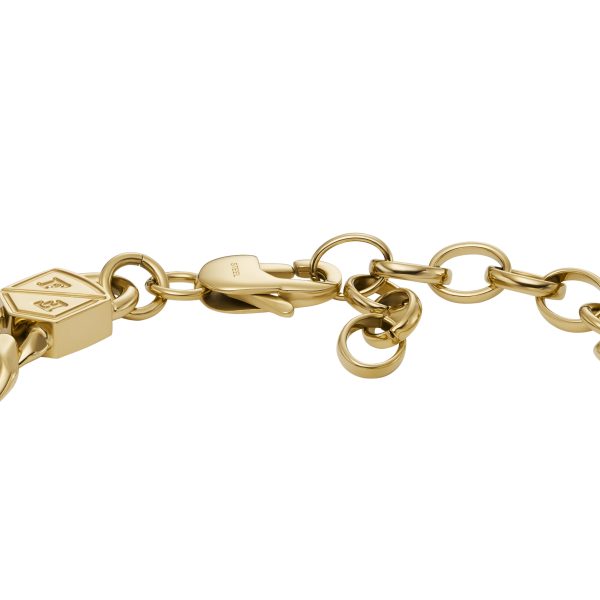 Fossil Ellis Core Chains Gold-Tone Stainless Steel Chain Bracelet - Preorder