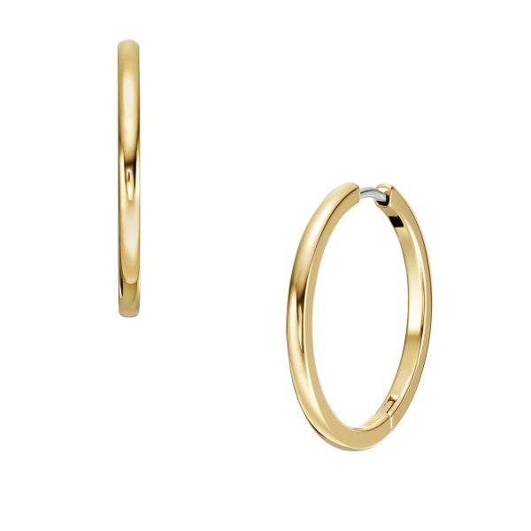Fossil Ellis Essentials Gold-Tone Stainless Steel Hoop Earrings - Preorder