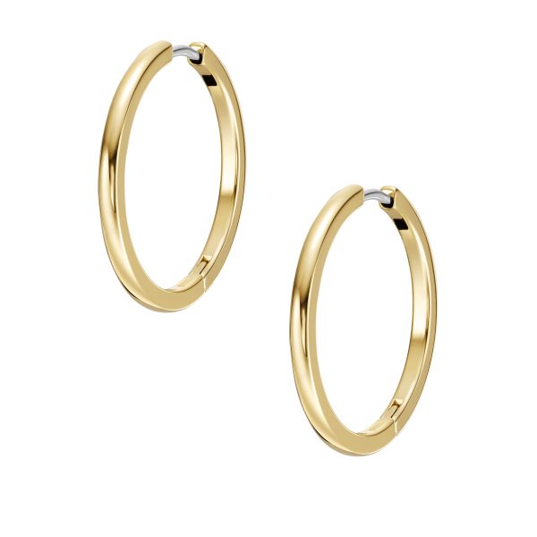 Fossil Ellis Essentials Gold-Tone Stainless Steel Hoop Earrings - Preorder