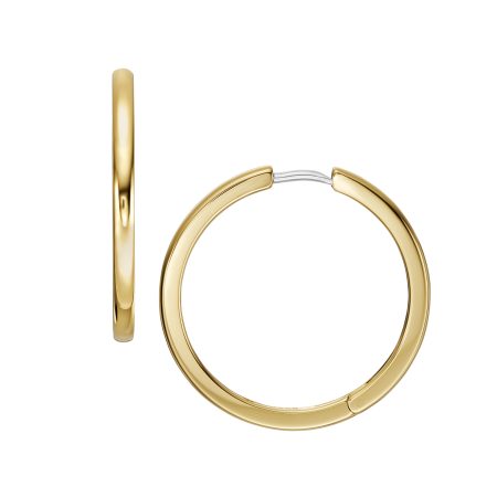 Fossil Ellis Essentials Gold-Tone Stainless Steel Hoop Earrings - Preorder