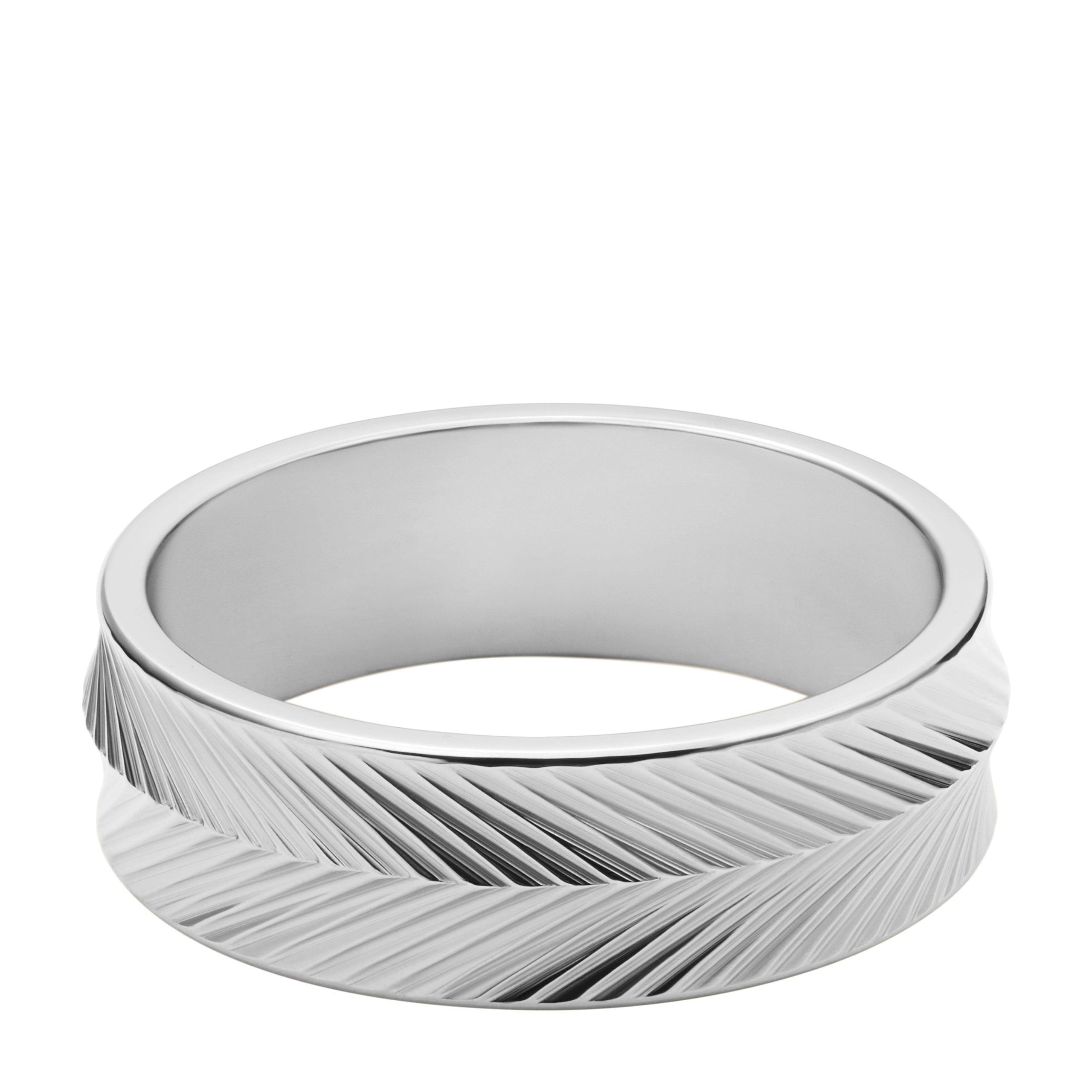 Fossil Harlow Linear Texture Stainless Steel Band Ring - Preorder - Image 2
