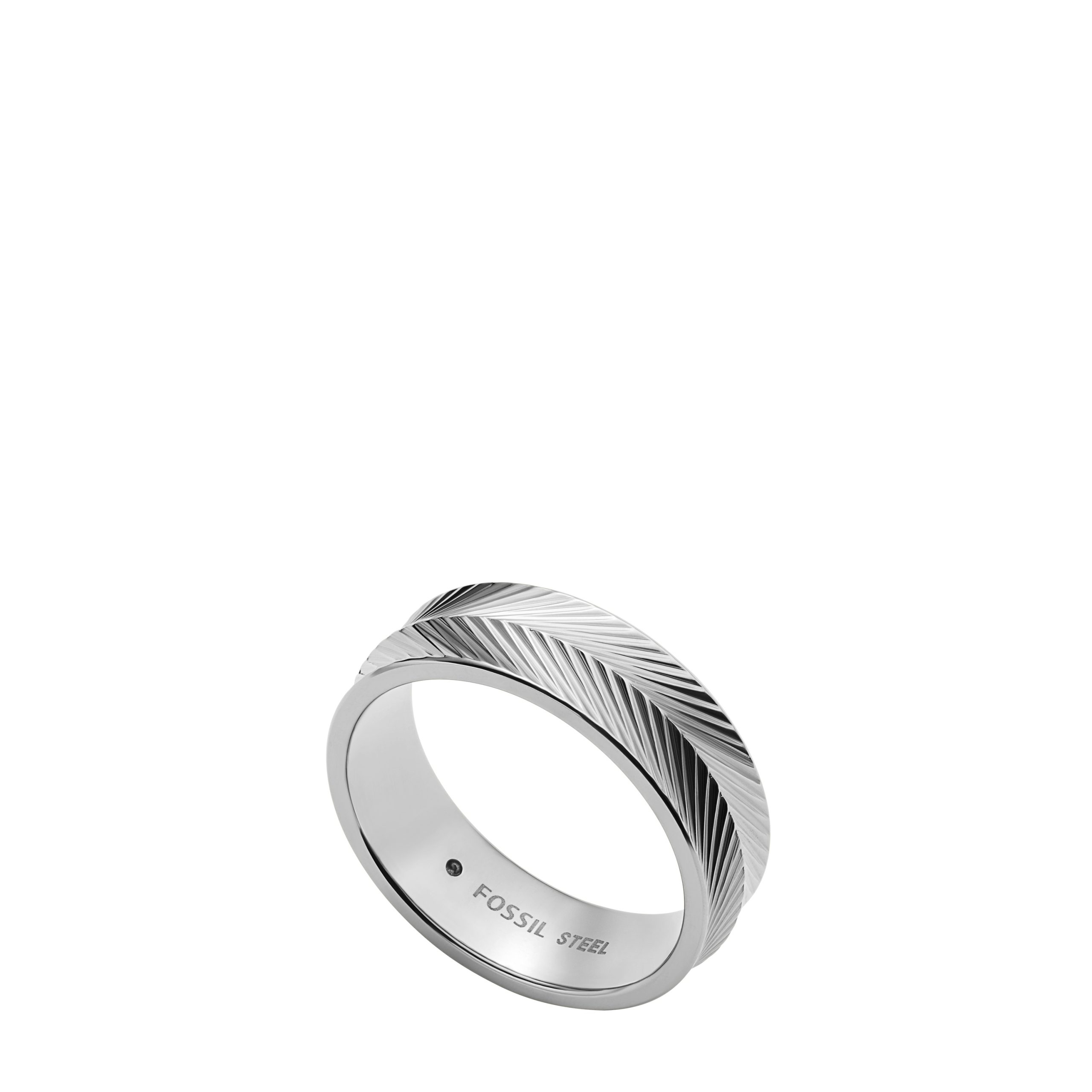Fossil Harlow Linear Texture Stainless Steel Band Ring - Preorder - Image 3