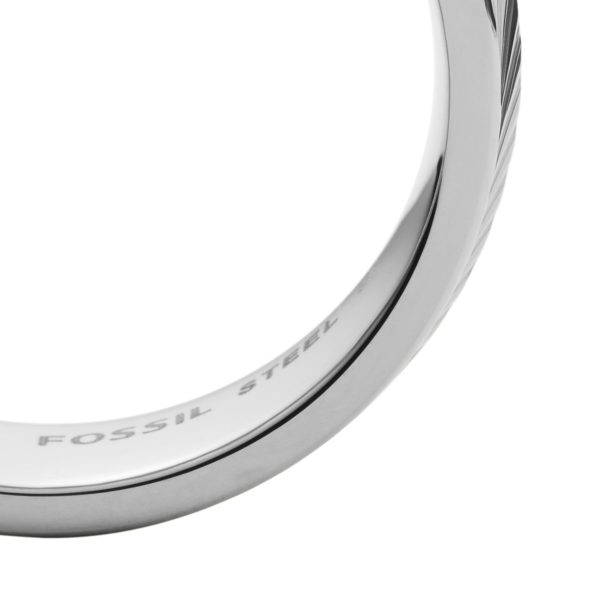 Fossil Harlow Linear Texture Stainless Steel Band Ring - Preorder