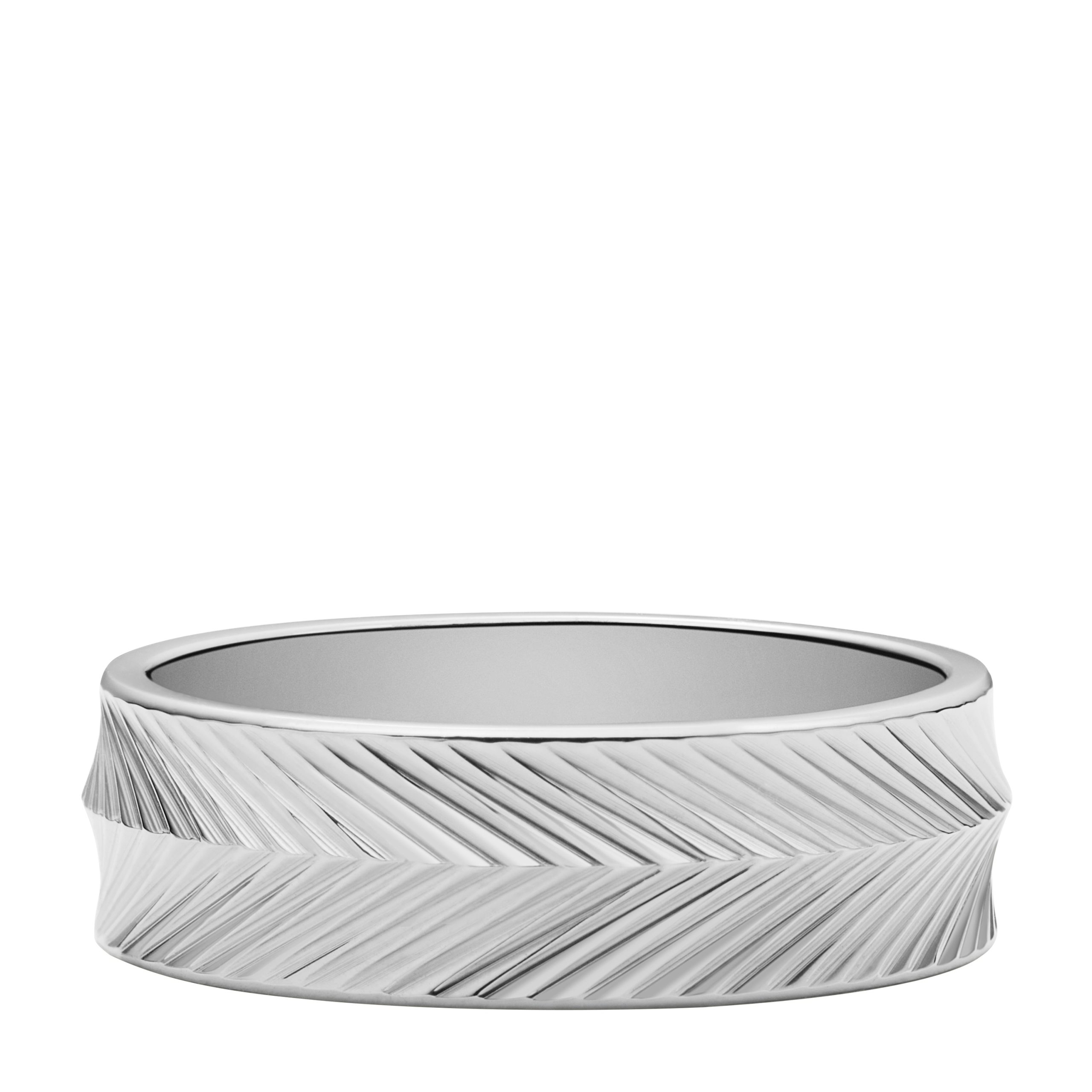 Fossil Harlow Linear Texture Stainless Steel Band Ring - Preorder