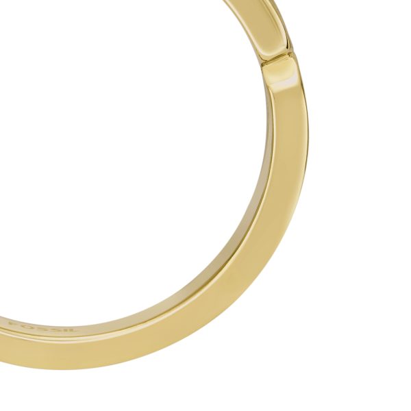Fossil Heritage D-Link Chain Gold-Tone Stainless Steel Band Ring - Preorder