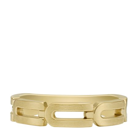 Fossil Heritage D-Link Chain Gold-Tone Stainless Steel Band Ring - Preorder