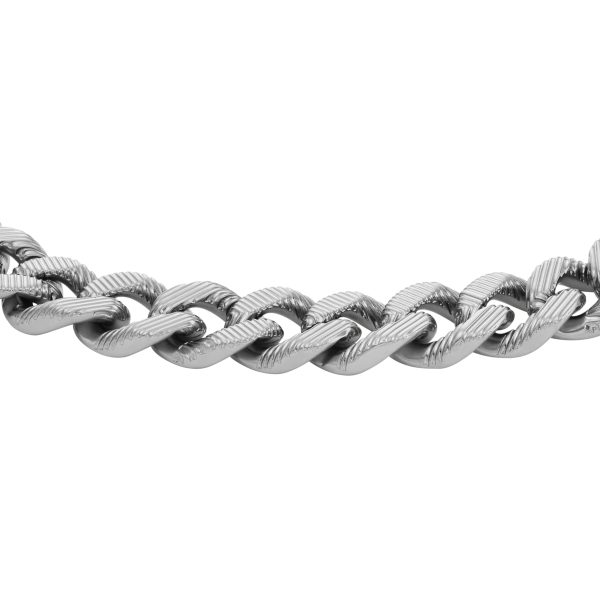 Fossil Harlow Linear Texture Chain Stainless Steel Bracelet - Preorder