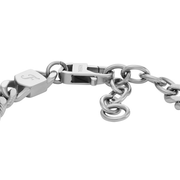 Fossil Harlow Linear Texture Chain Stainless Steel Bracelet - Preorder