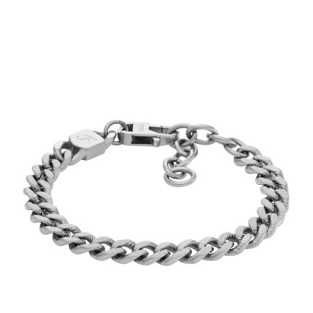 Fossil Harlow Linear Texture Chain Stainless Steel Bracelet - Preorder