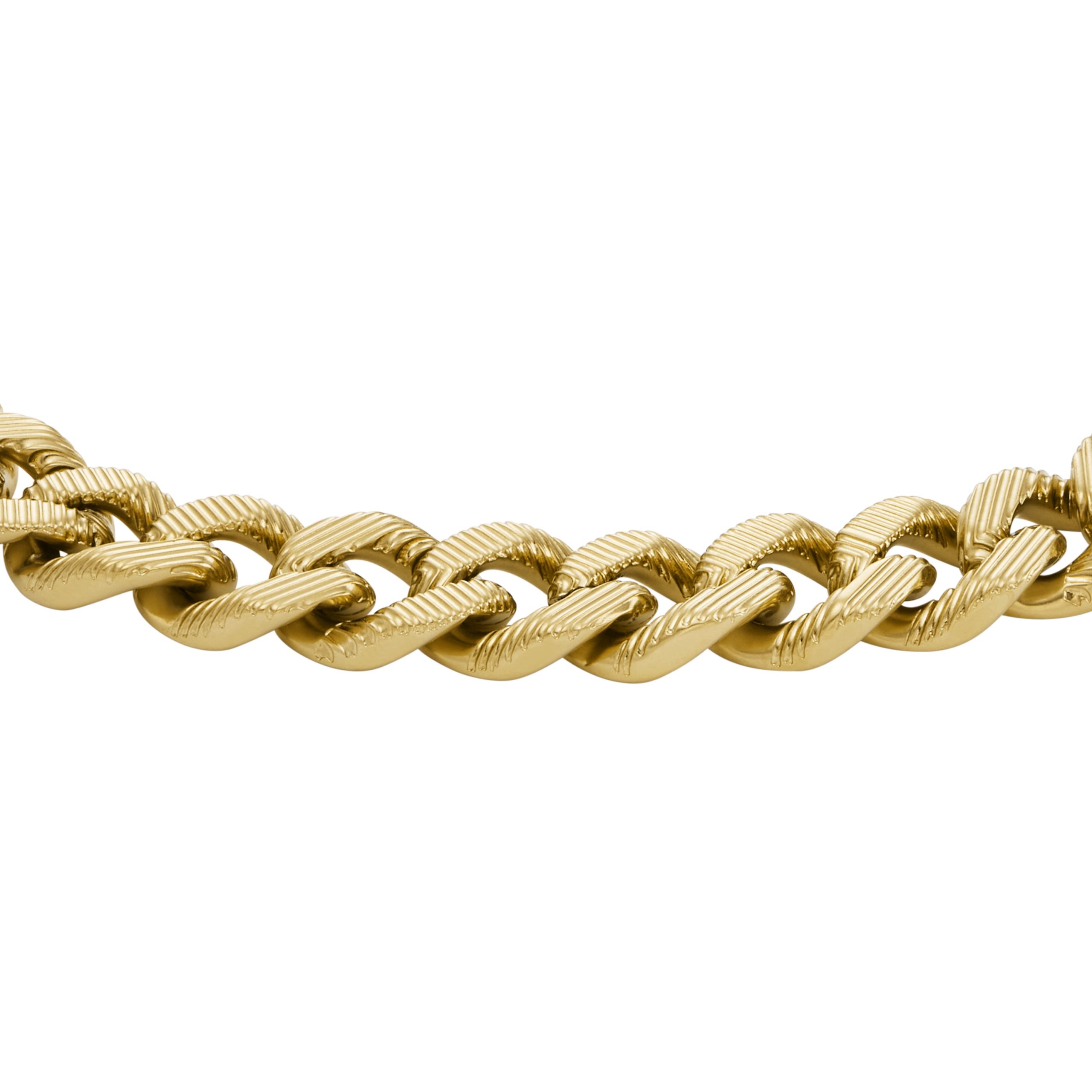 Fossil Harlow Linear Texture Chain Gold-Tone Stainless Steel Bracelet - Preorder - Image 2