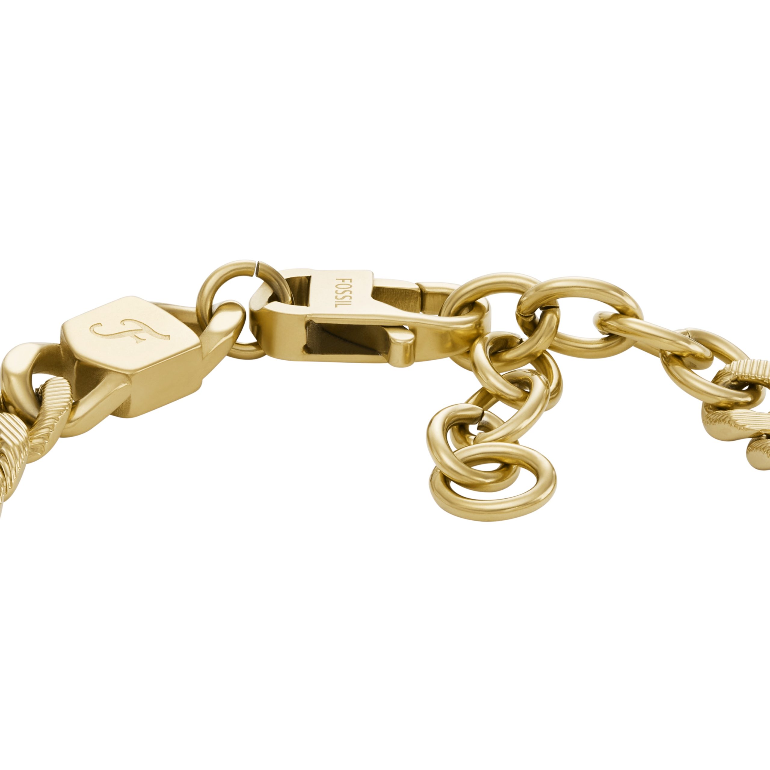 Fossil Harlow Linear Texture Chain Gold-Tone Stainless Steel Bracelet - Preorder - Image 3