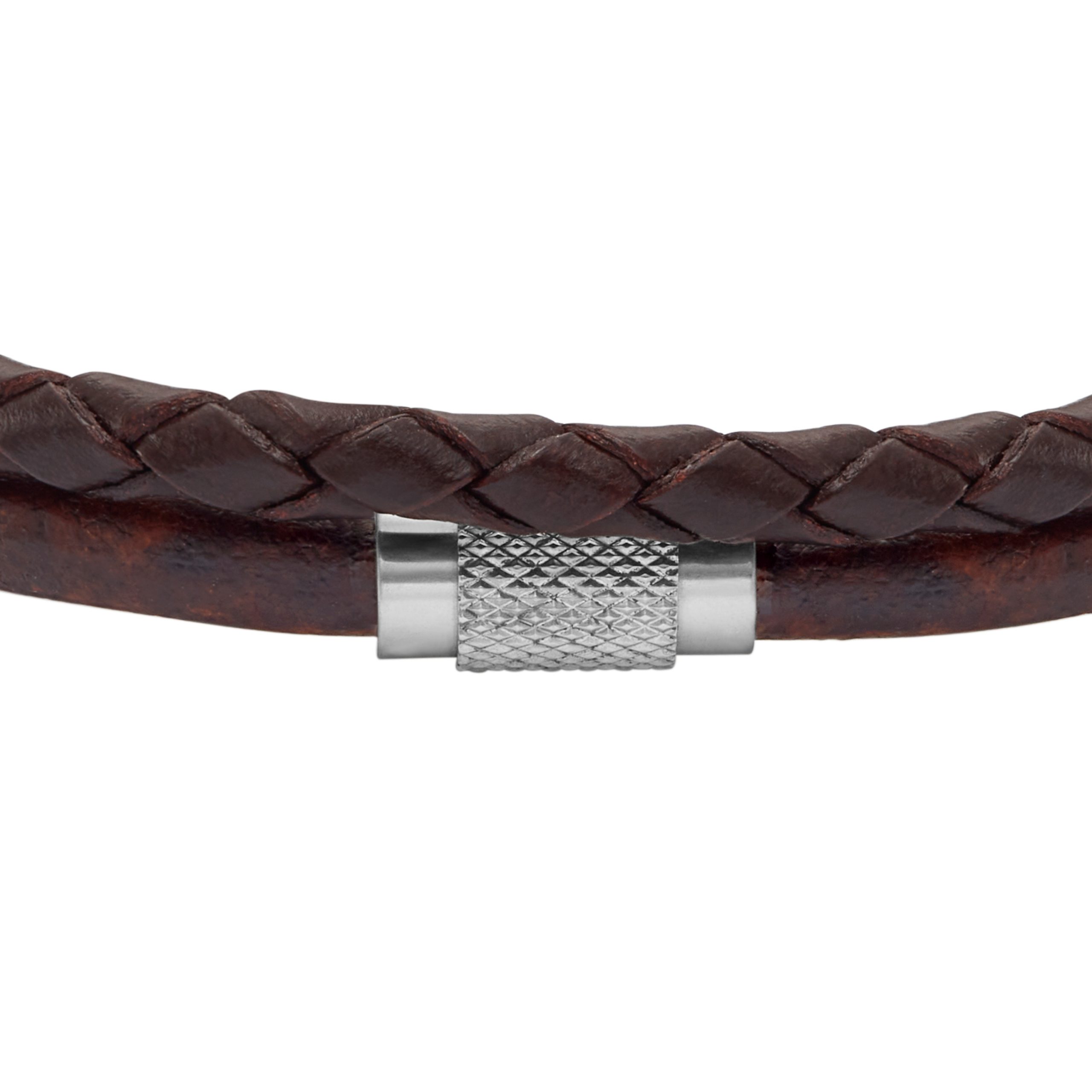 Fossil Machine Knurled Texture Brown Leather Multi-Strand Bracelet - Preorder - Image 2