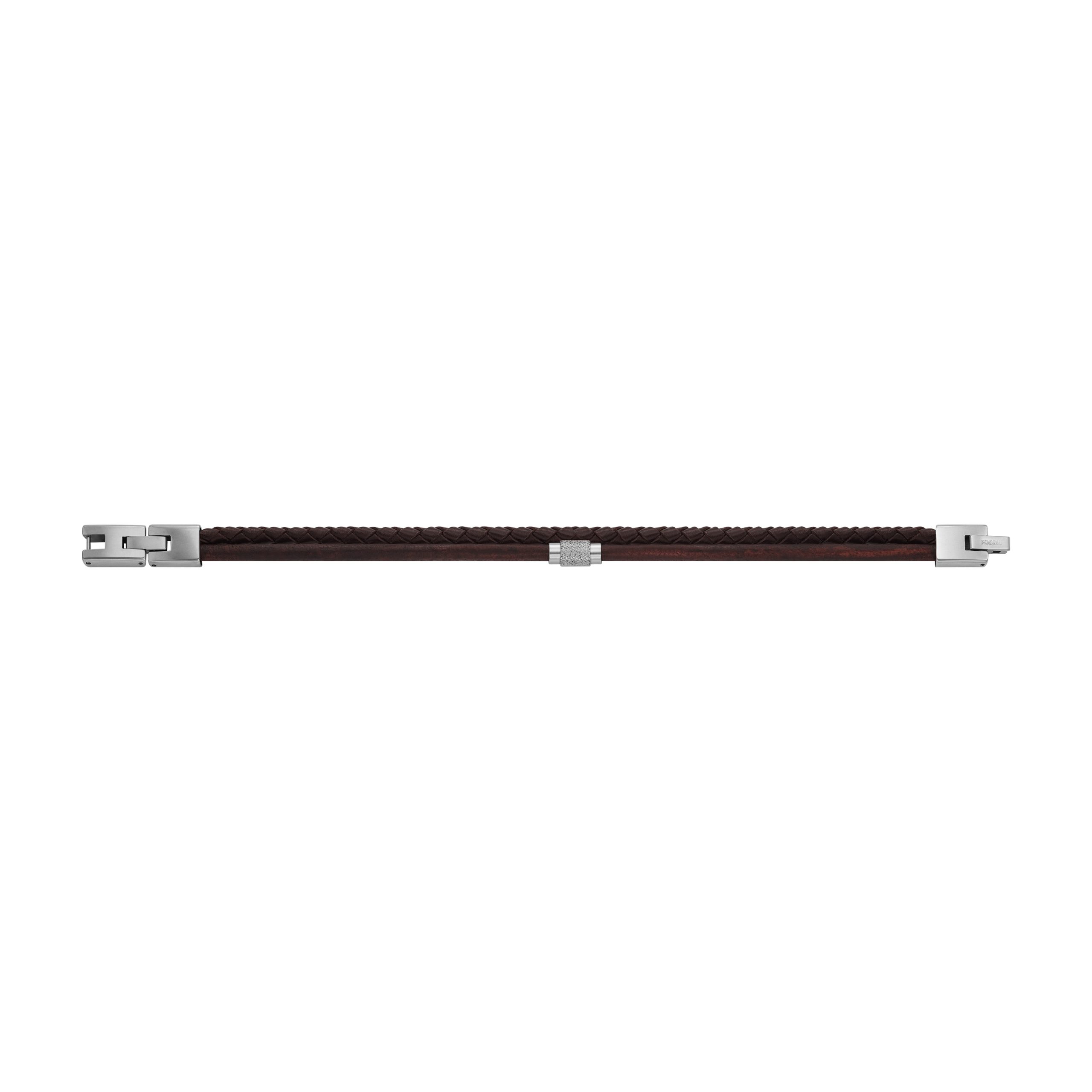 Fossil Machine Knurled Texture Brown Leather Multi-Strand Bracelet - Preorder - Image 4