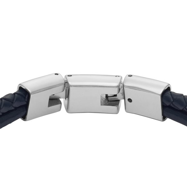 Fossil Machine Knurled Texture Navy Leather Multi-Strand Bracelet - Preorder