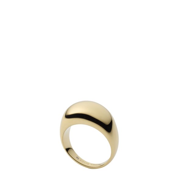 Fossil Ellis Domed Collection Gold-Tone Stainless Steel Band Ring - Preorder