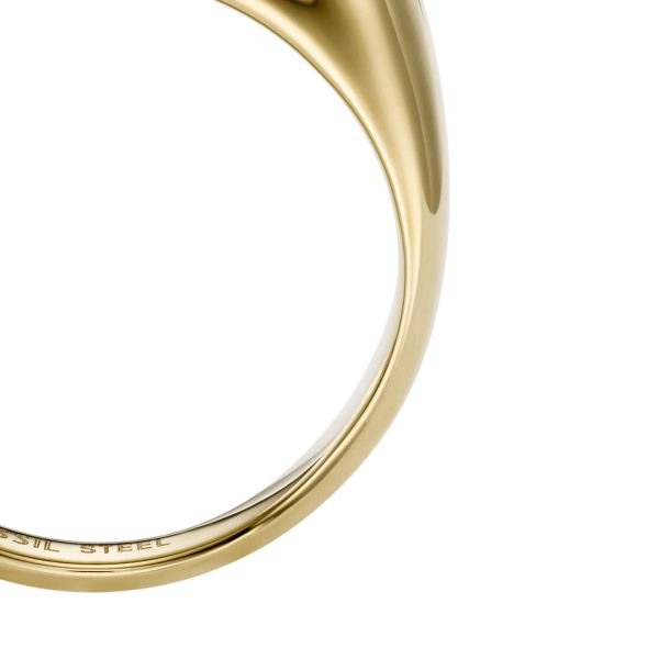 Fossil Ellis Domed Collection Gold-Tone Stainless Steel Band Ring - Preorder